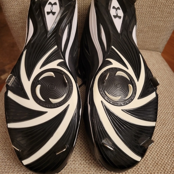 Brand New Under Armour Clean Up Black Metal Baseball Cleats Lace Up Mens Size 14 - Picture 5 of 7